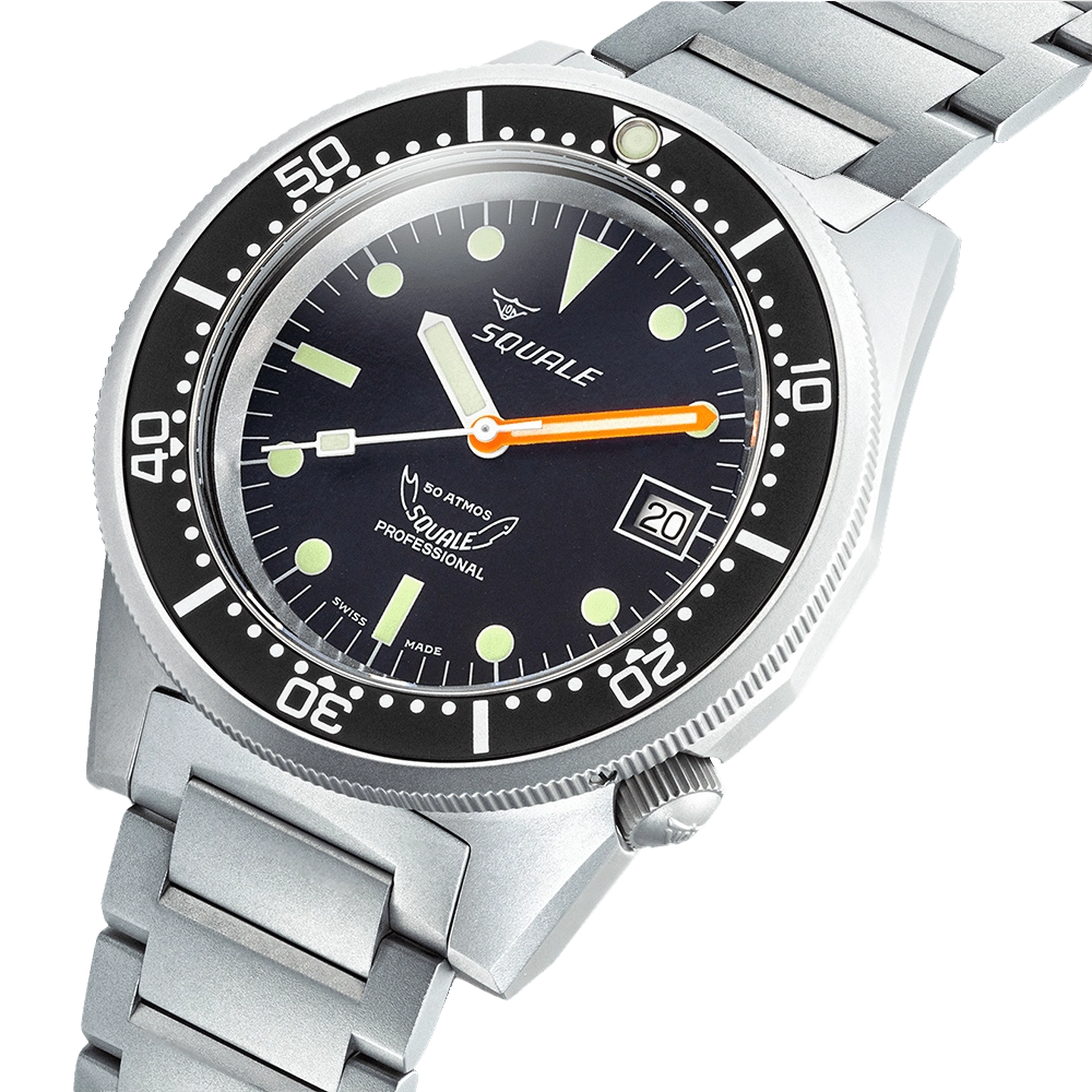Squale 50 Atmos 1521 Black Blasted Bracelet 1521BKBL.SQ20S