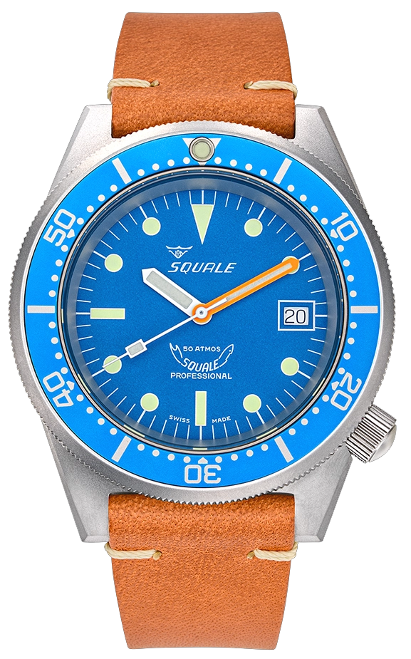 Squale 50 Atmos Blue Blasted 1521-026/A 1521BLUEBL.PC