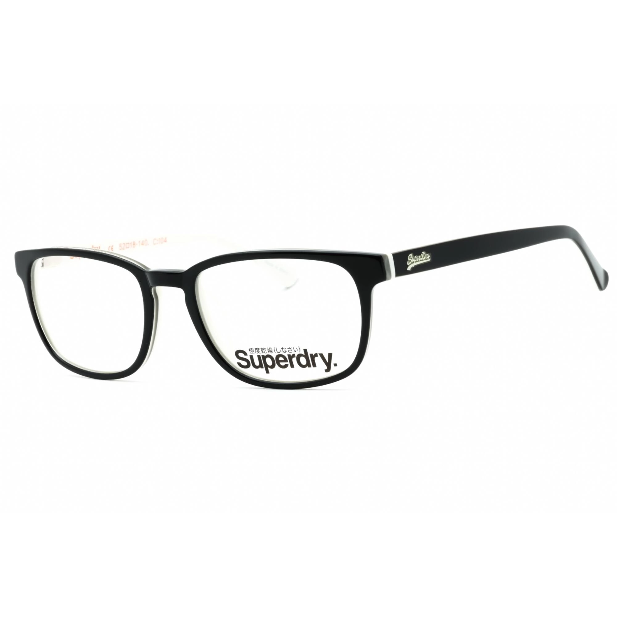 Superdry Women's Eyeglasses - Black/White Plastic Square Shape Frame | SDO-QUINN 104