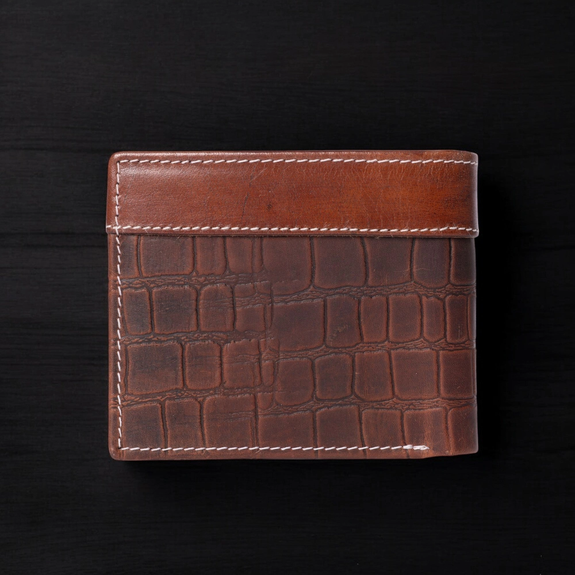 The Aztec Wallet - Hand-Tooled Brown Full Grain Leather Wallet