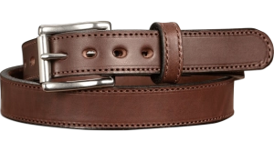 The Eastwood: Men's Brown Stitched Leather Belt Max Thick 1.25"