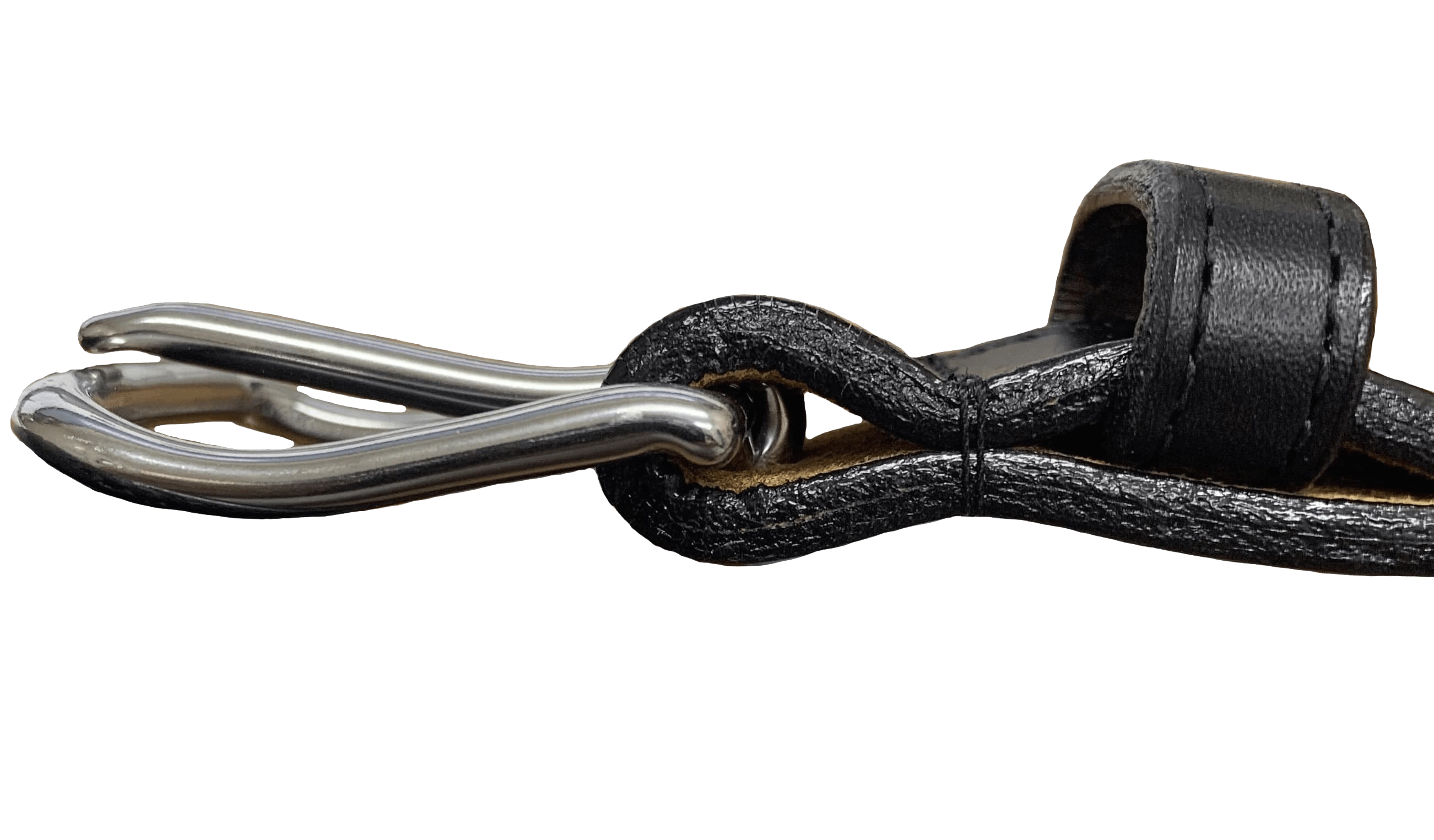 The Stallion: Men's Black Stitched Italian Leather Belt 1.25"