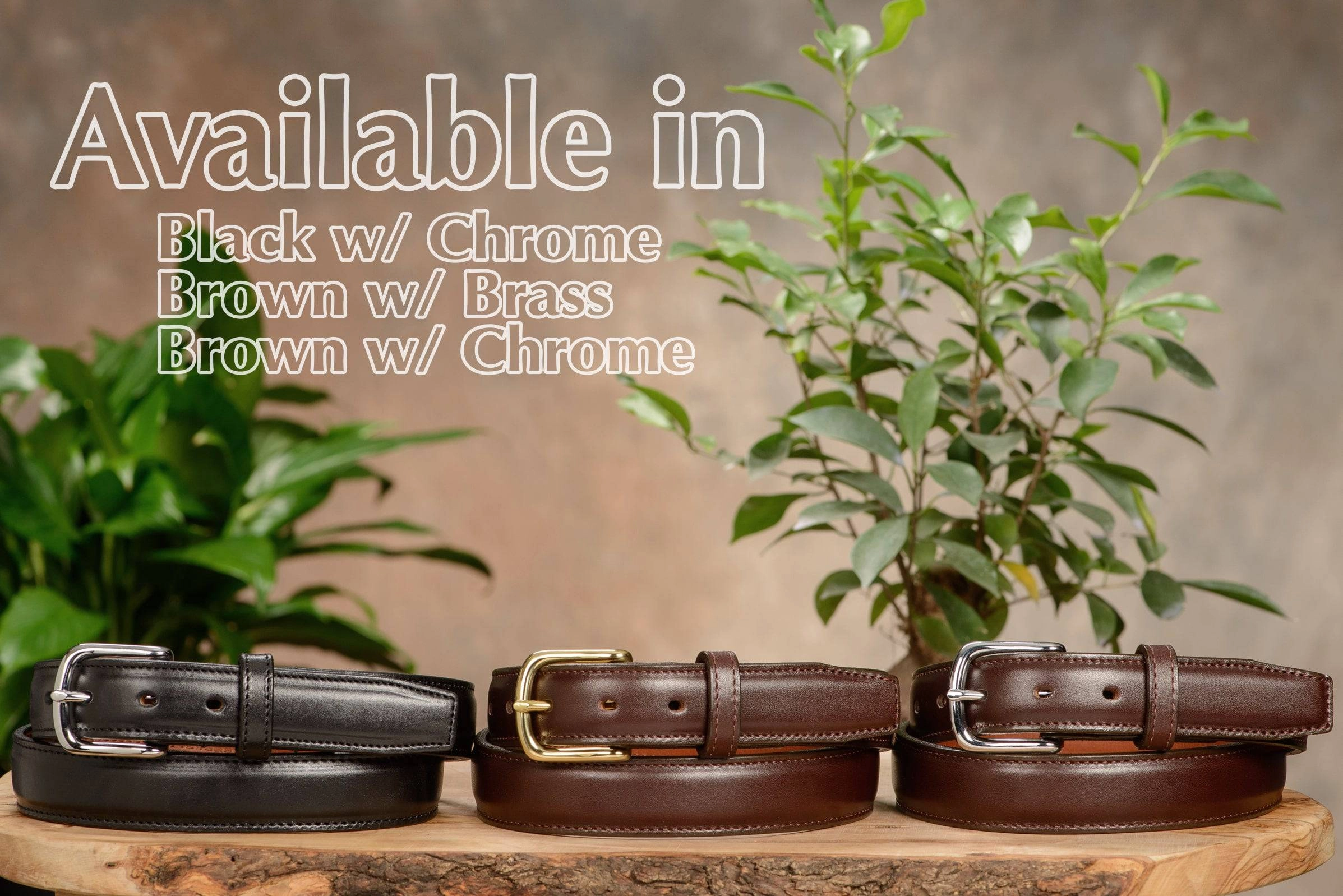 The Stallion: Men's Chocolate Brown Stitched Italian Leather Belt With Brass Buckle 1.25"
