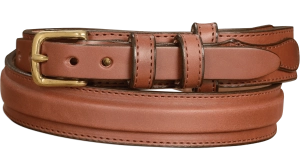 The Walker: Men's Medium Brown Stitched Ranger Leather Belt 1.25"