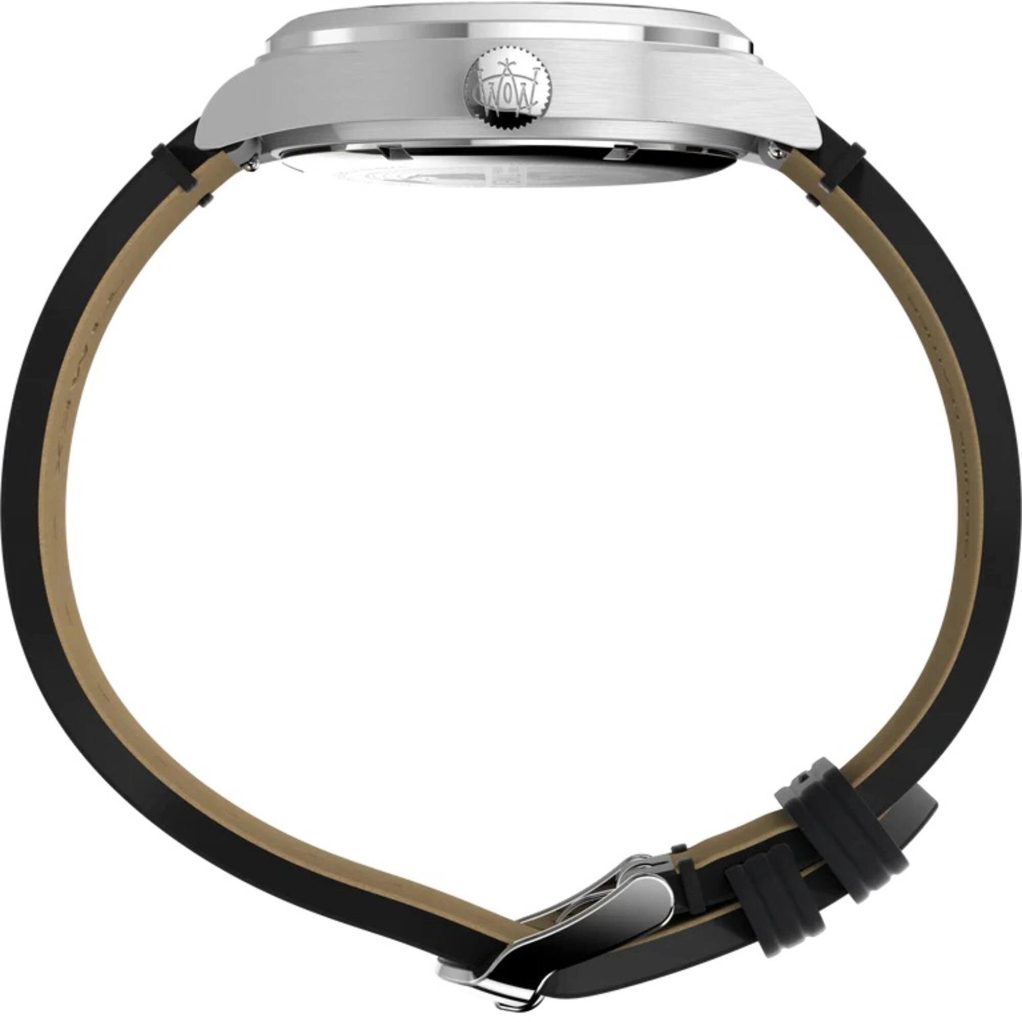 Timex Men's Watch - Waterbury Traditional Day Black Dial Leather Strap | TW2W14700VQ