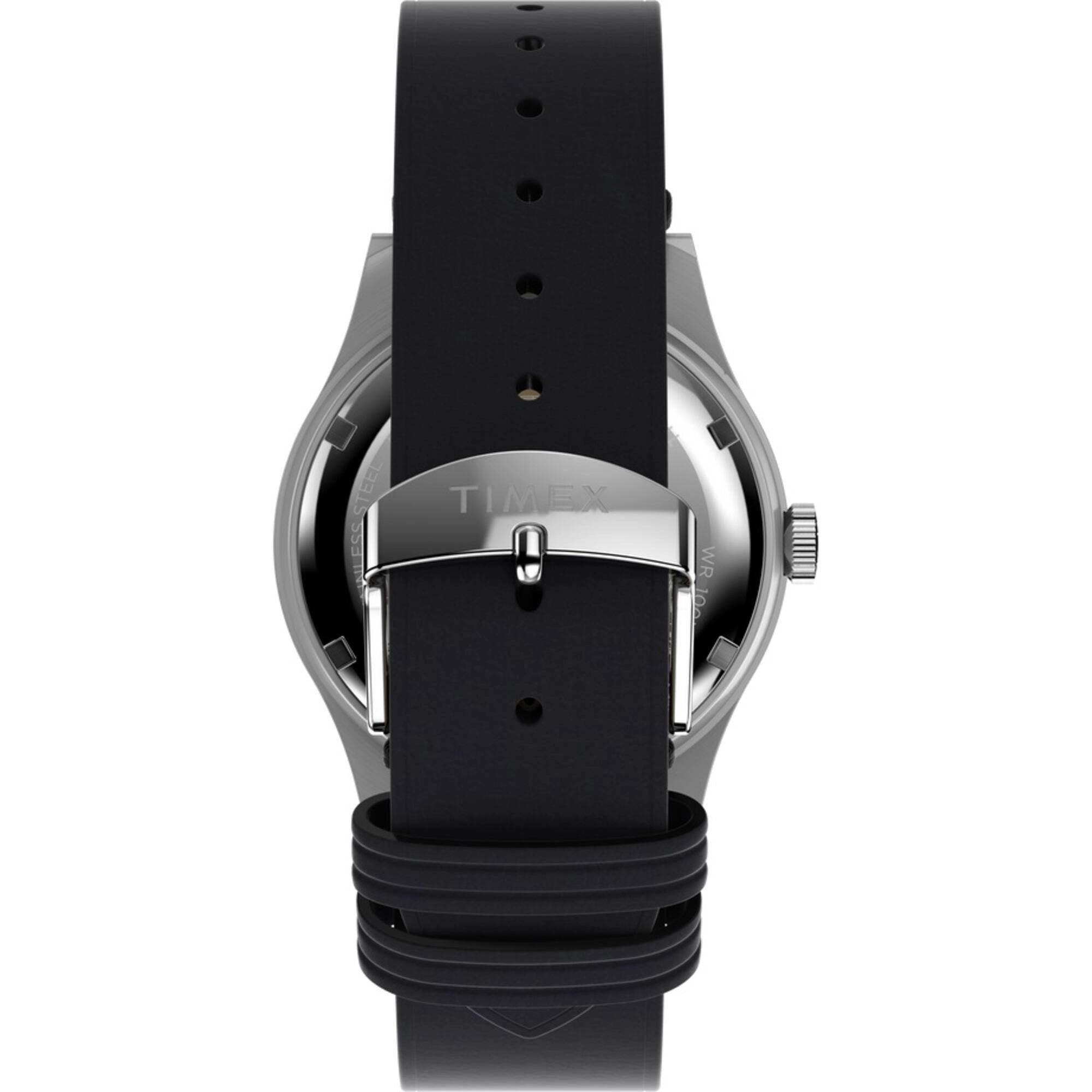Timex Men's Watch - Waterbury Traditional Day Black Dial Leather Strap | TW2W14700VQ