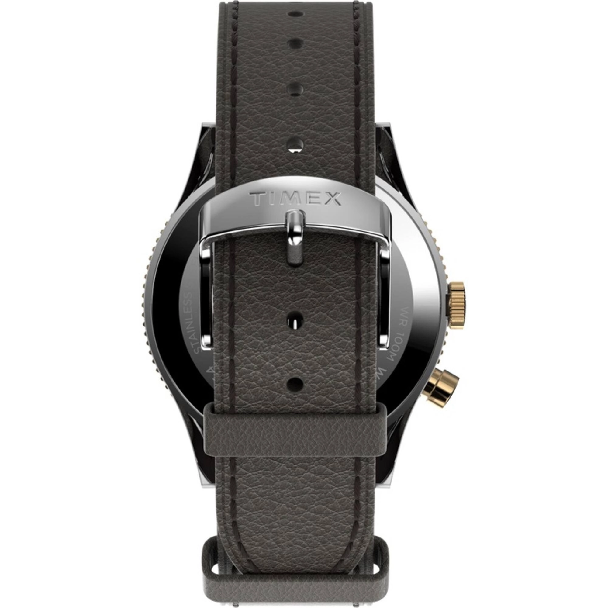 Timex Men's Watch - Waterbury Traditional GMT White Dial Leather Strap | TW2U99100