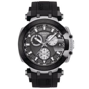Tissot T-Race Chronograph 43mm Anthracite Dial Black PVD Steel Quartz Gents Watch T1154172706100