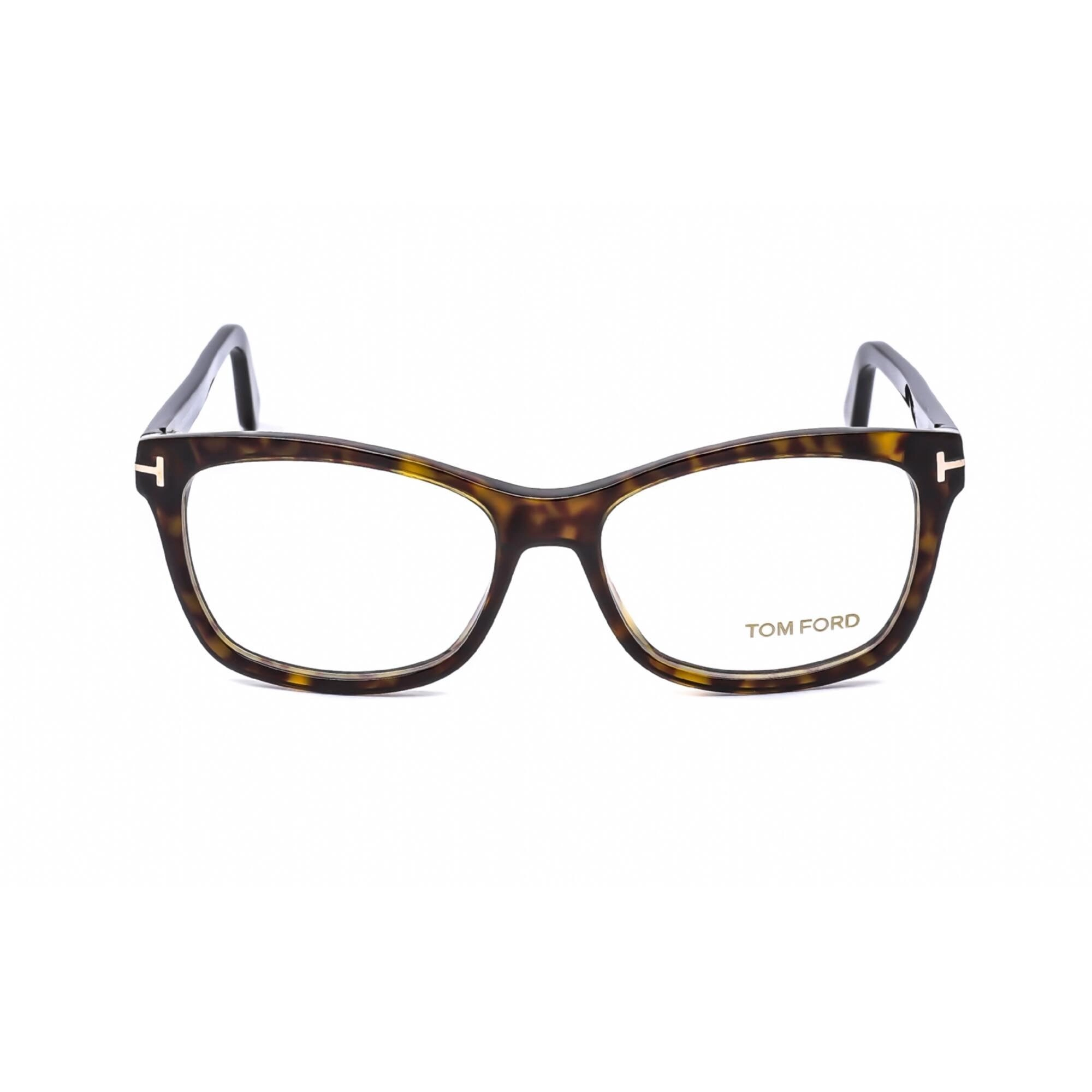 Tom Ford Women's Eyeglasses - Full Rim Dark Havana Plastic Rectangular | FT5424 052