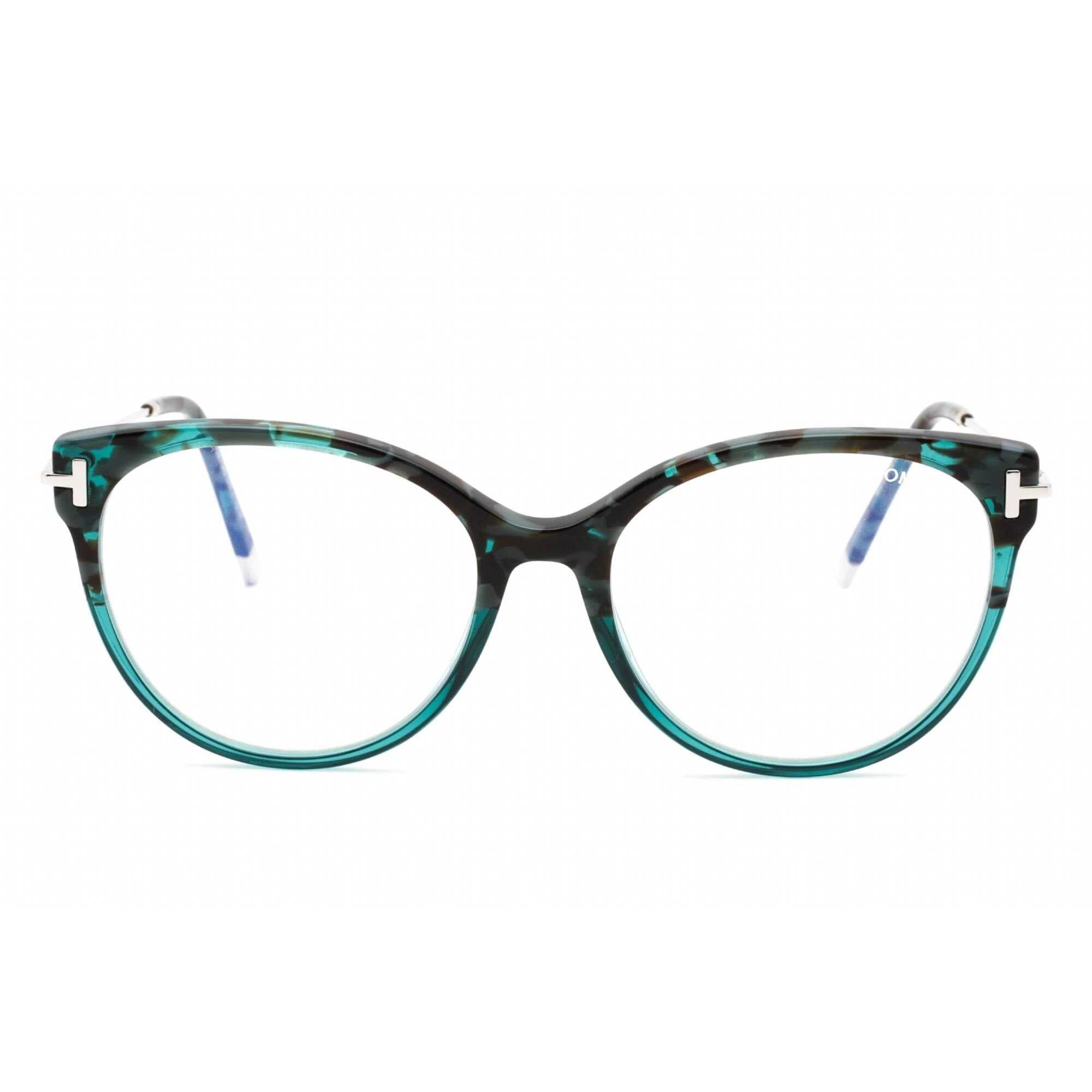 Tom Ford Women's Eyeglasses - Teal Havana Cat Eye Plastic Frame | FT5770-B 056