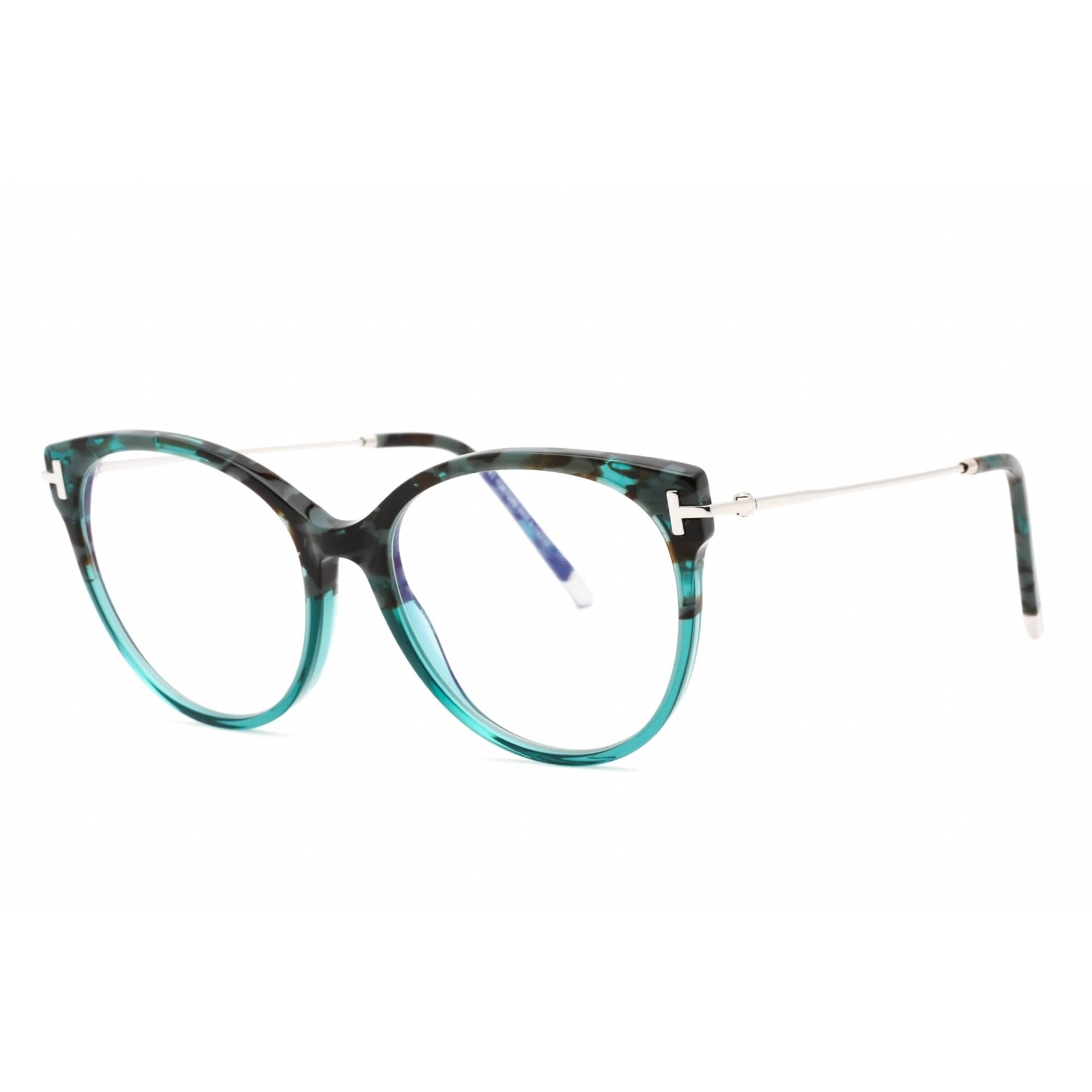 Tom Ford Women's Eyeglasses - Teal Havana Cat Eye Plastic Frame | FT5770-B 056