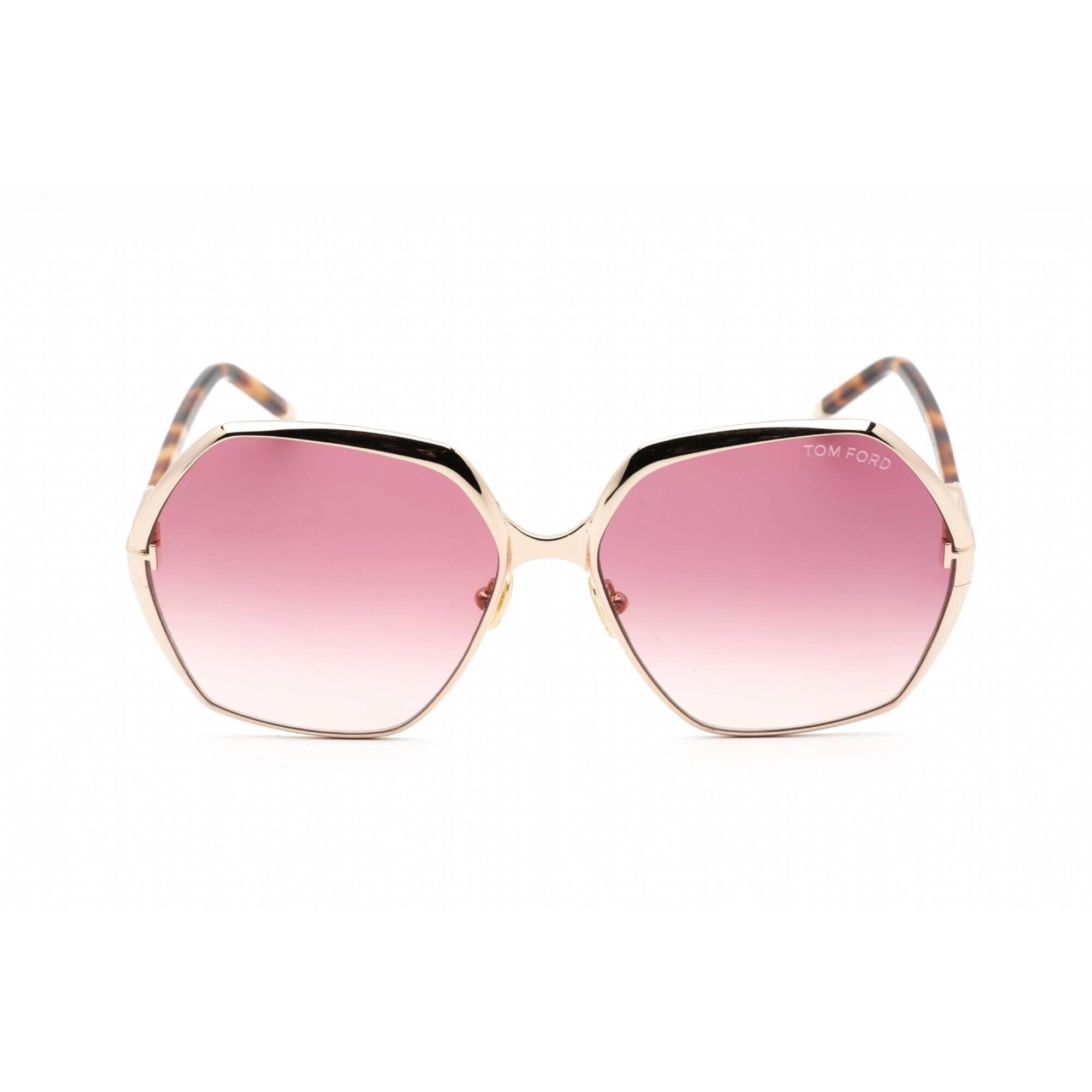 Tom Ford Women's Sunglasses - Full Rim Shiny Rose Gold Metal Geometric | FT0912 28T