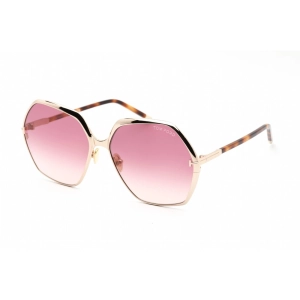 Tom Ford Women's Sunglasses - Full Rim Shiny Rose Gold Metal Geometric | FT0912 28T