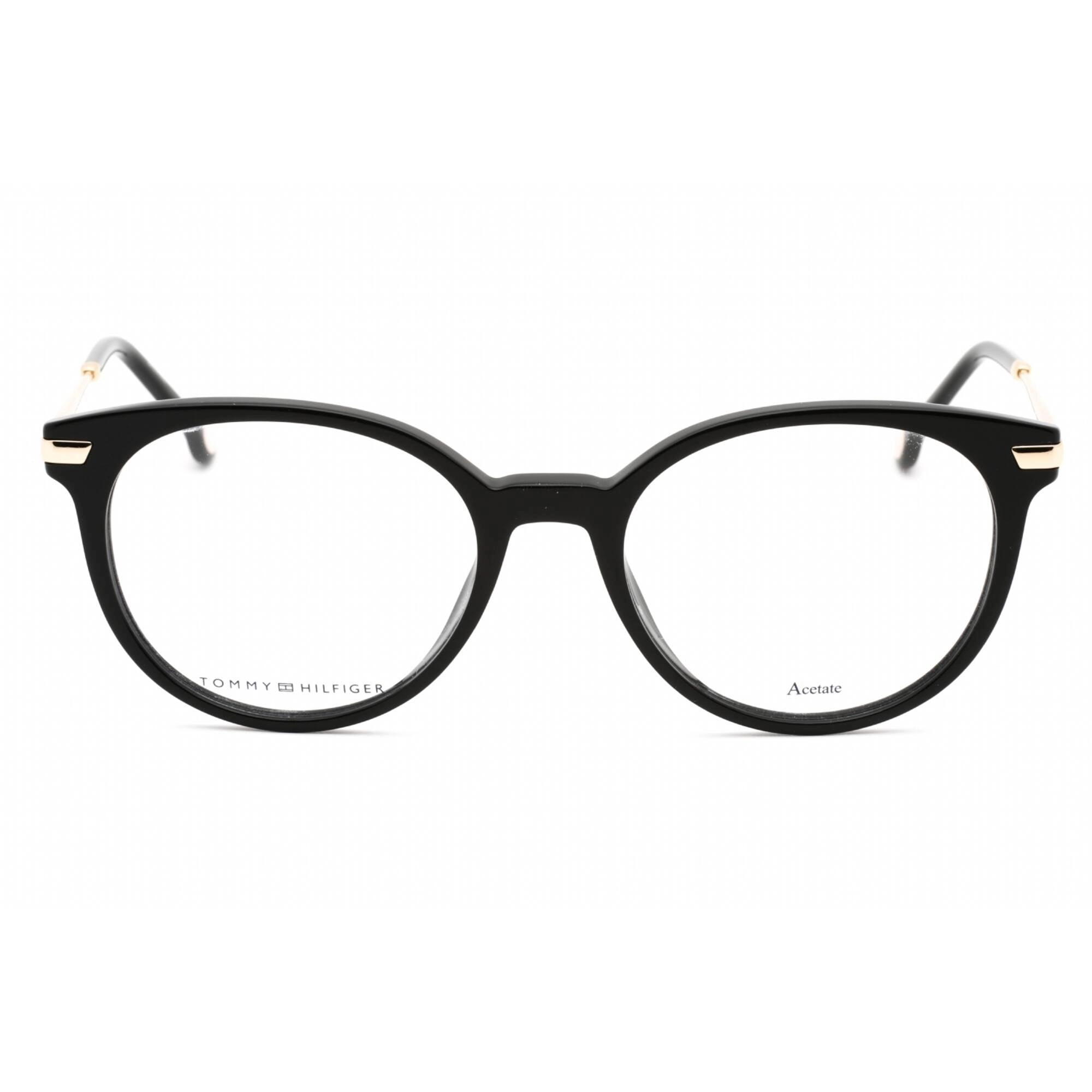 Tommy Hilfiger Women's Eyeglasses - Black Plastic Full Rim Round | TH 1821 0807 00