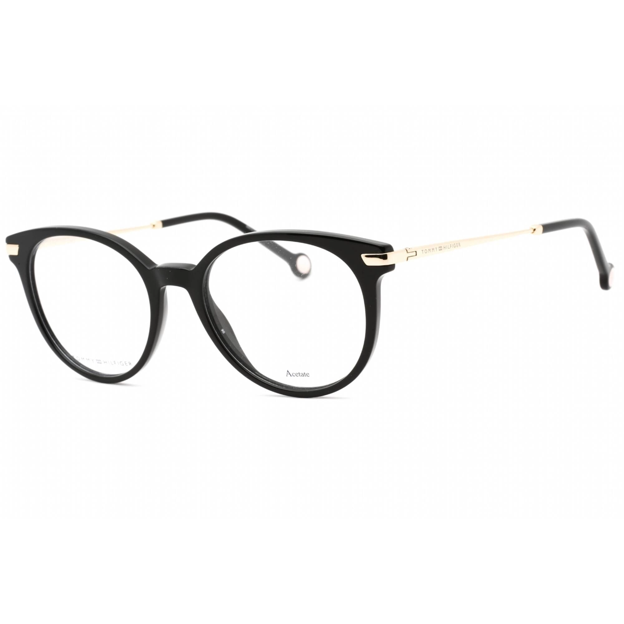 Tommy Hilfiger Women's Eyeglasses - Black Plastic Full Rim Round | TH 1821 0807 00