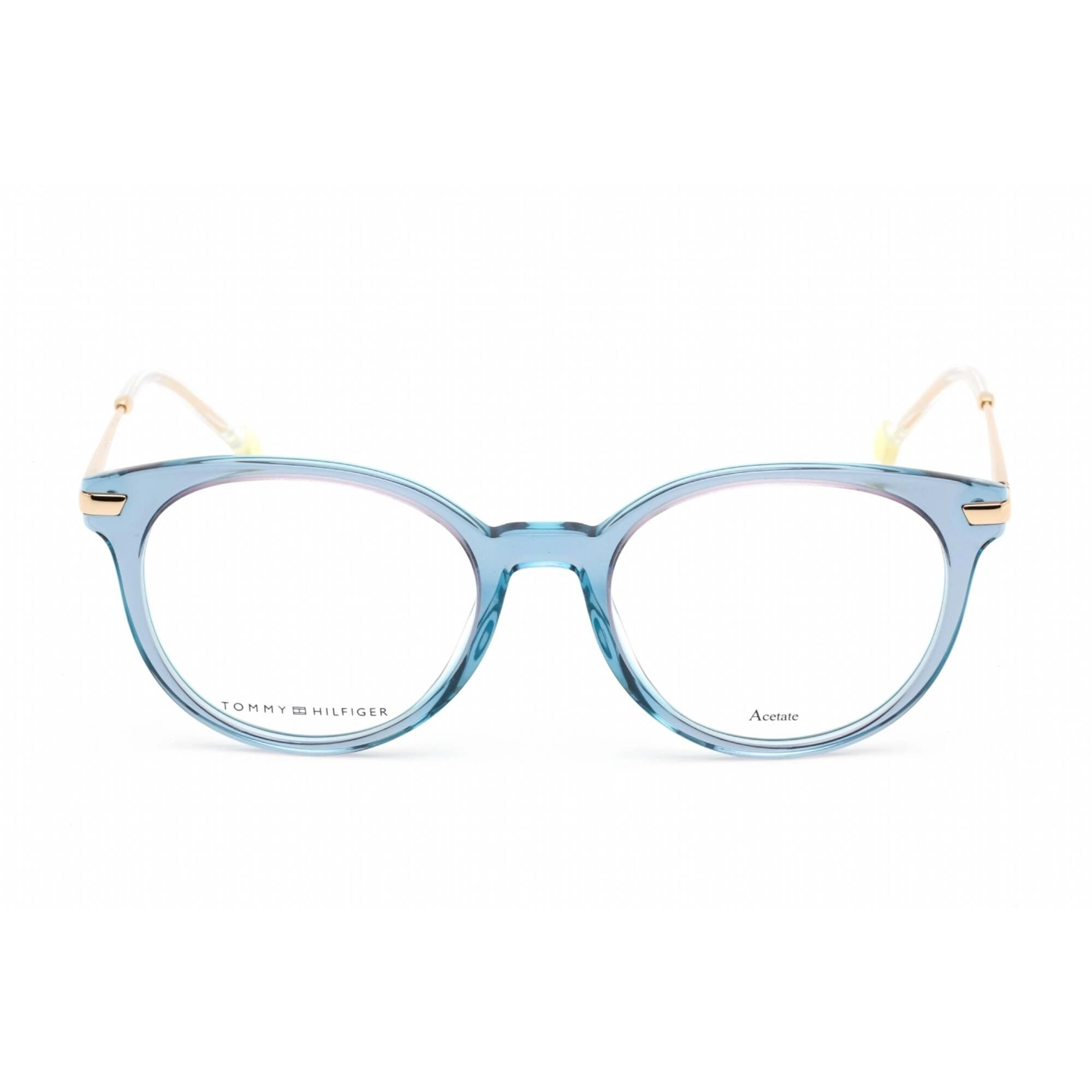 Tommy Hilfiger Women's Eyeglasses - Full Rim Blue Acetate Round | TH 1821 0PJP 00