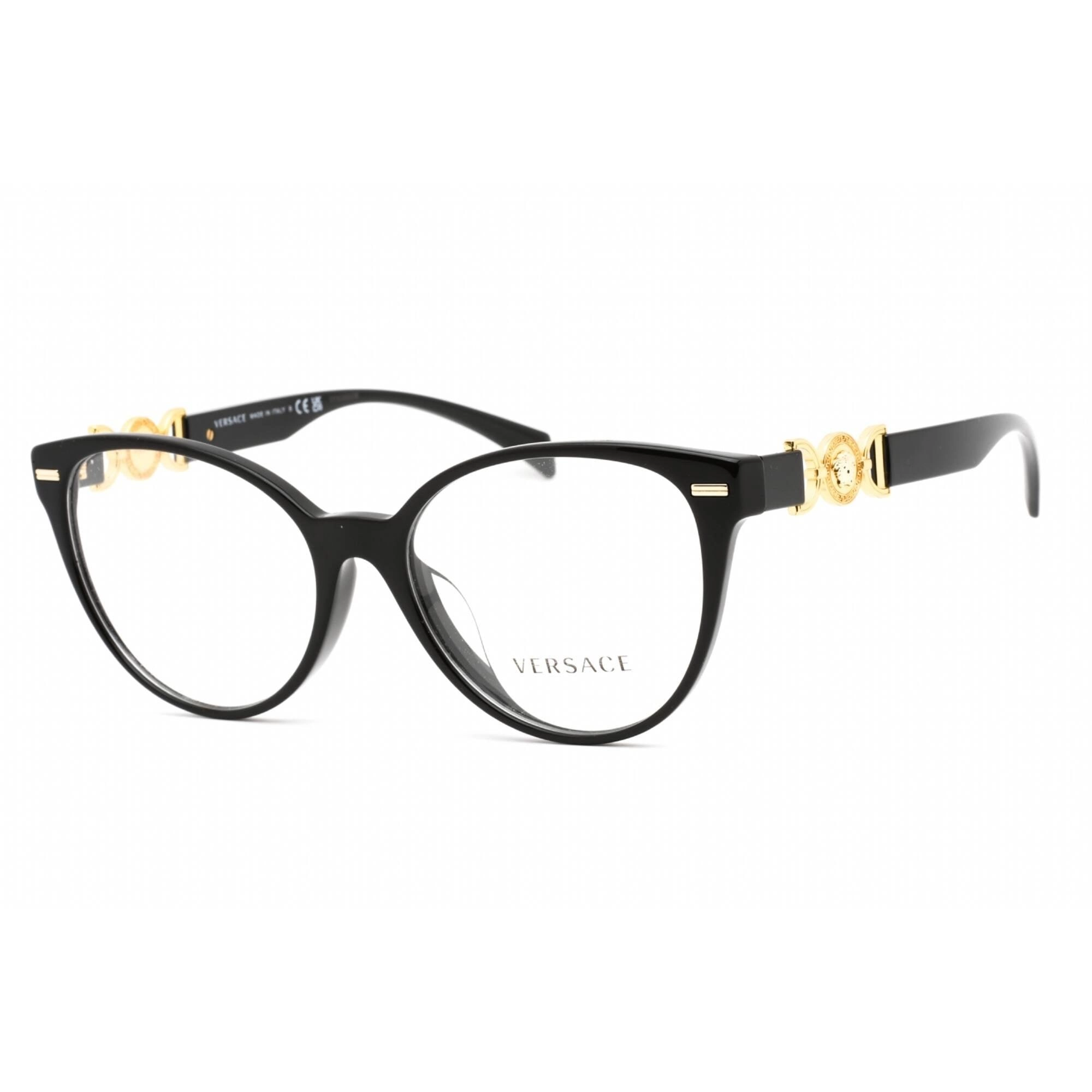 Versace Women's Eyeglasses - Full Rim Cat Eye Shape Black Plastic Frame | 0VE3334F GB1