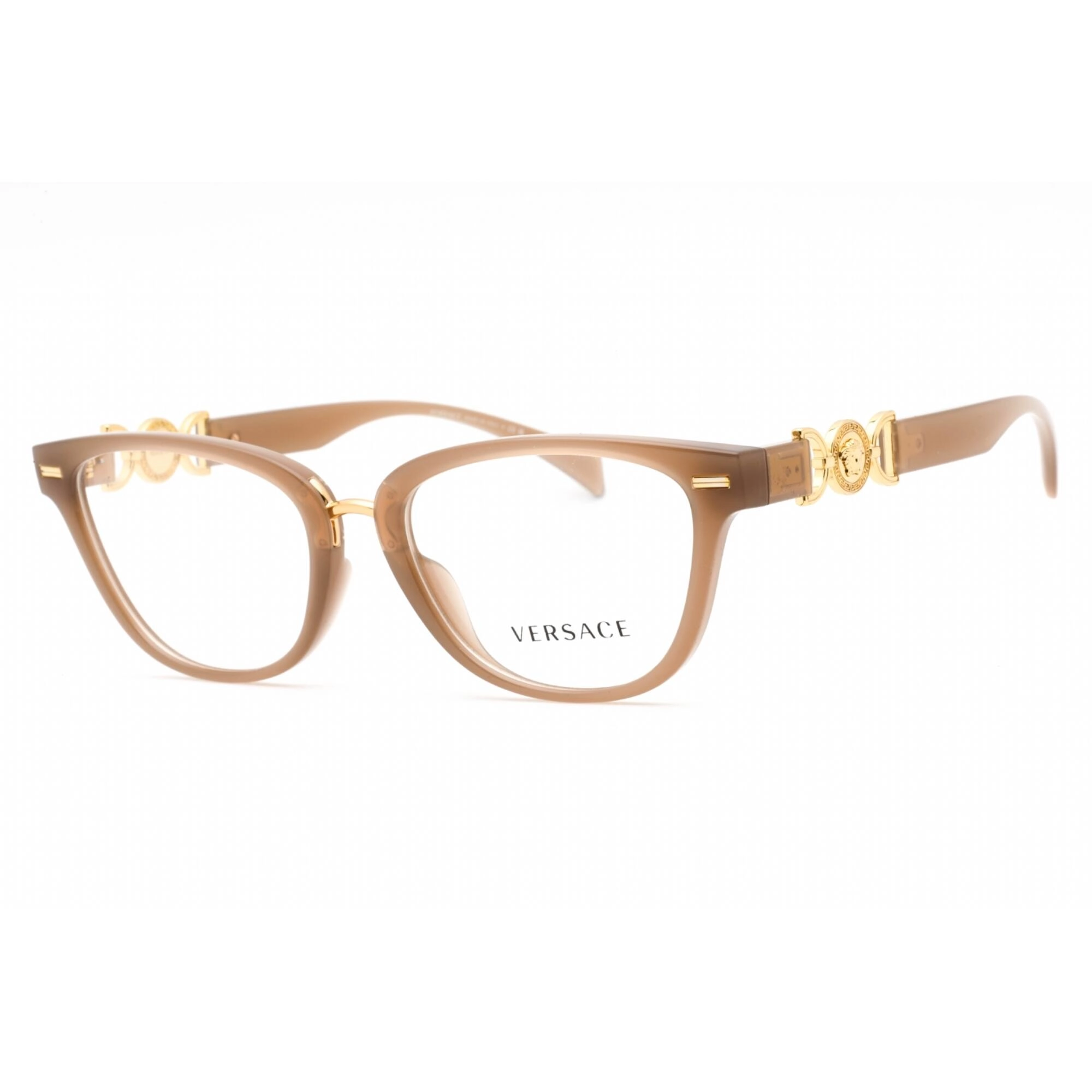 Versace Women's Eyeglasses - Opal Beige Plastic Cat Eye Full Rim Frame | 0VE3336U 5403
